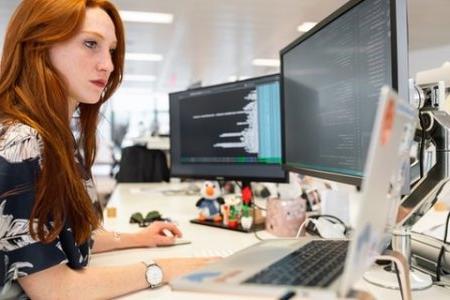 Woman at workstation